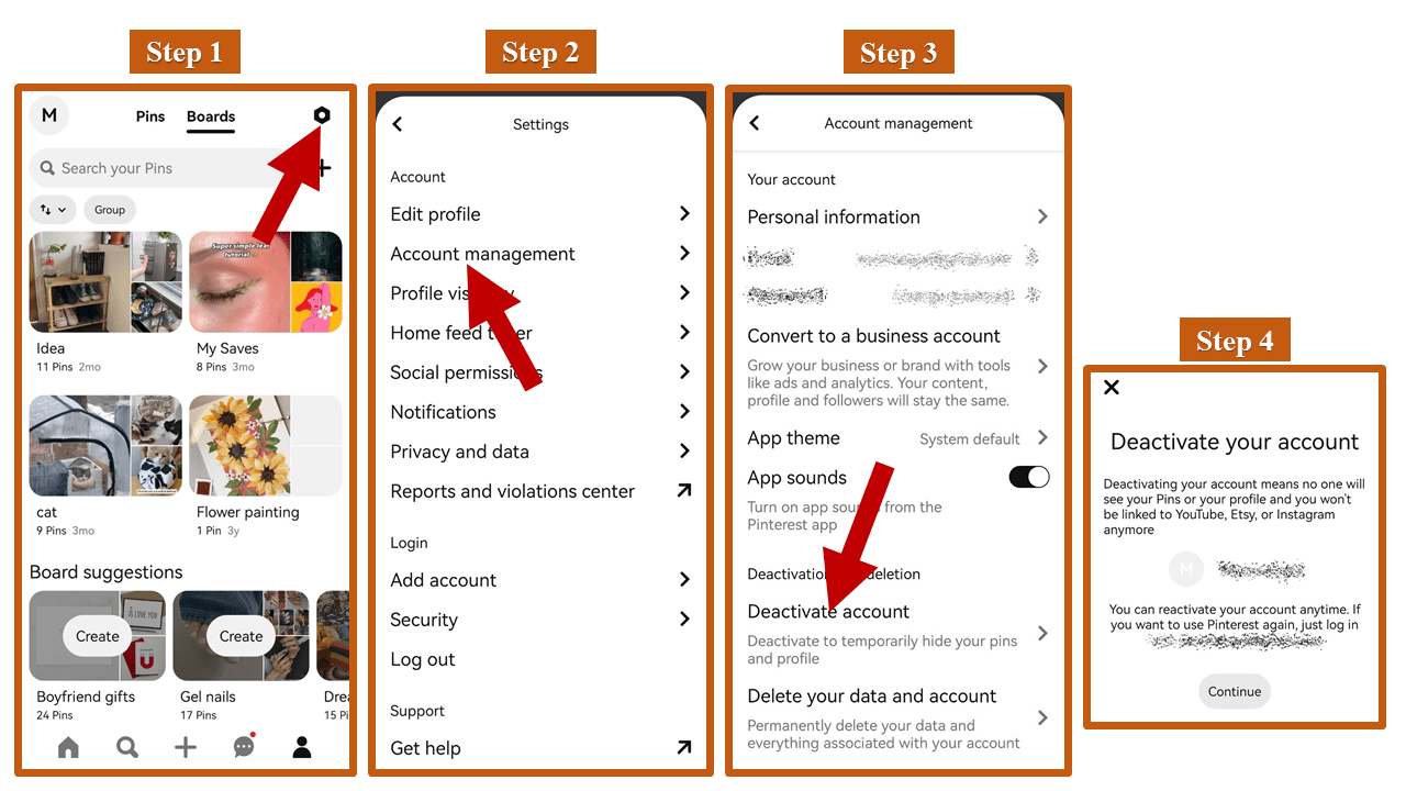 How to Deactivate Pinterest account on iPhone & Android?