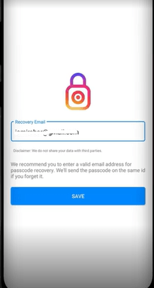 جیمیل بازیابی برای نرم افزار Locker for insta social App