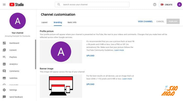سفارشی سازی کانال یوتیوب