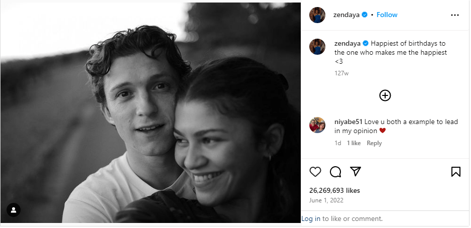 17- Zendaya’s Birthday Post For Tom Holland