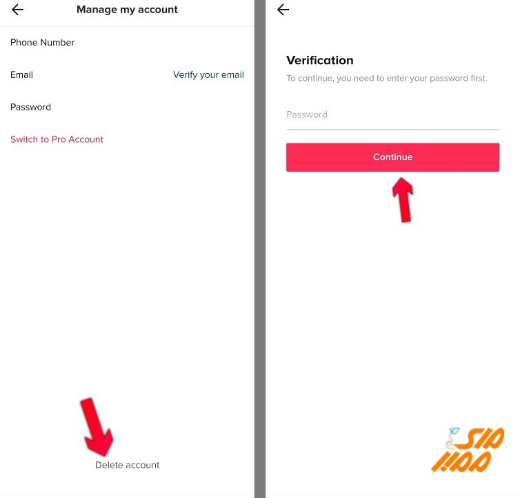 حذف حساب کاربری تیک تاک-مرحله 2