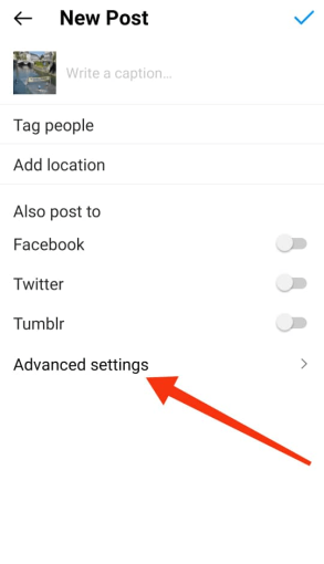 Advanced Settings در اینستاگرام