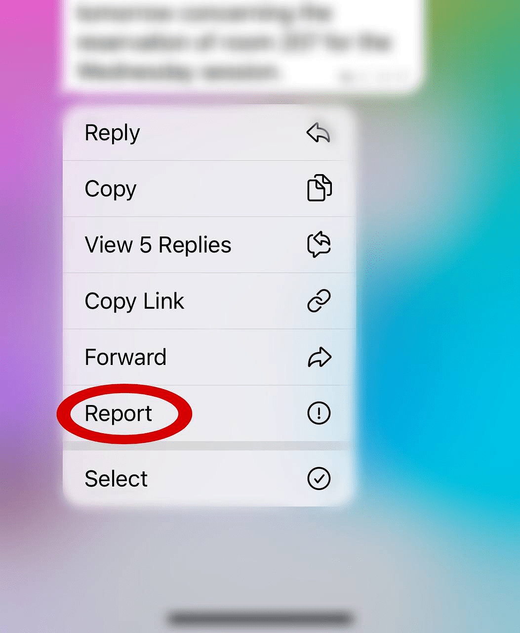 report someone on telegram-step 1