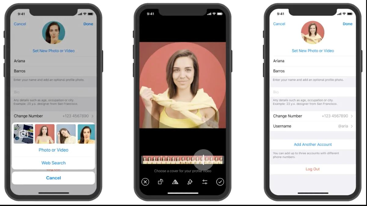 مراحل گذاشتن ویدیو به جای عکس در پروفایل تلگرام