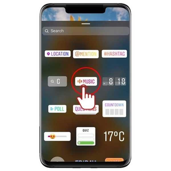 گذاشتن آهنگ روی استوری