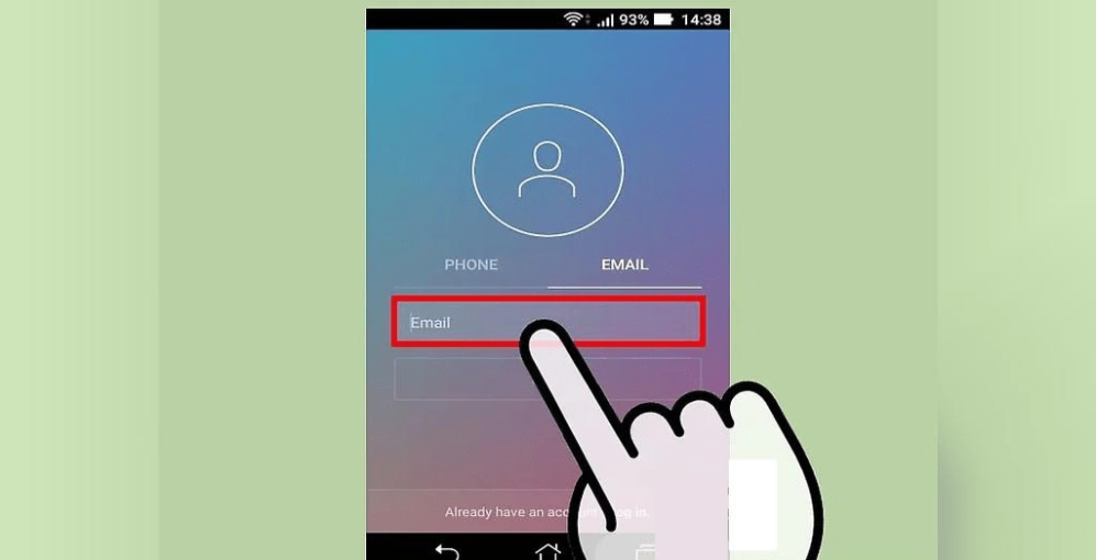 انتخاب ایمیل برای ساخت اکانت اینستاگرام