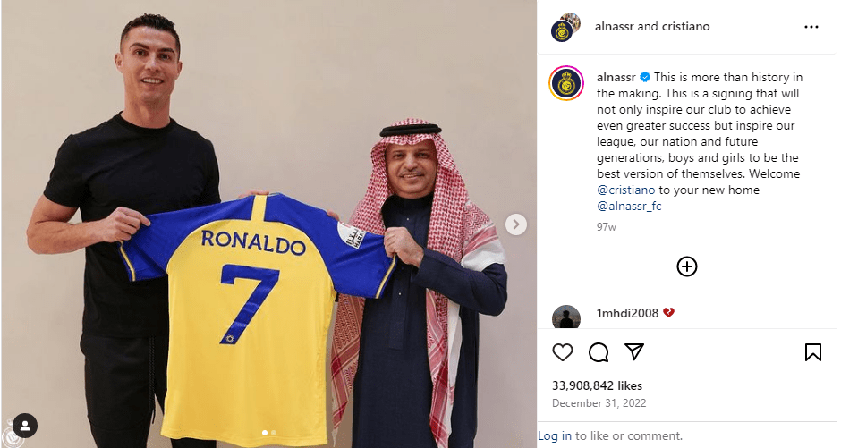  8- Cristiano Ronaldo Signs With Al Nassr Football Club