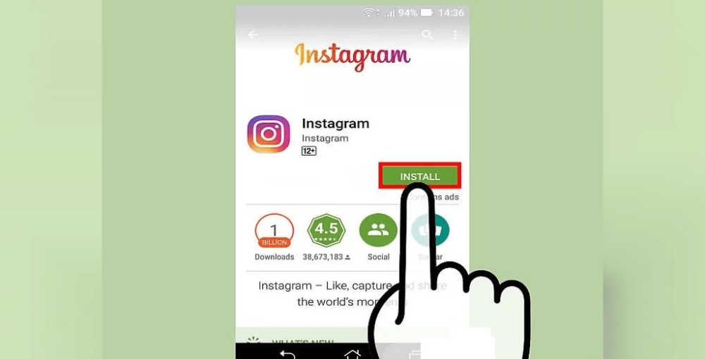نصب اپلیکیشن اینستاگرام
