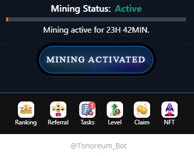 activate mining TOR Airdrop every 24 hours