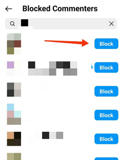 بلاک کامنت اینستاگرام برای شخص خاص