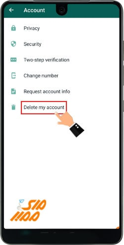 آموزش حذف حساب کاربری واتساپ با گوشی اندروید-مرحله 4