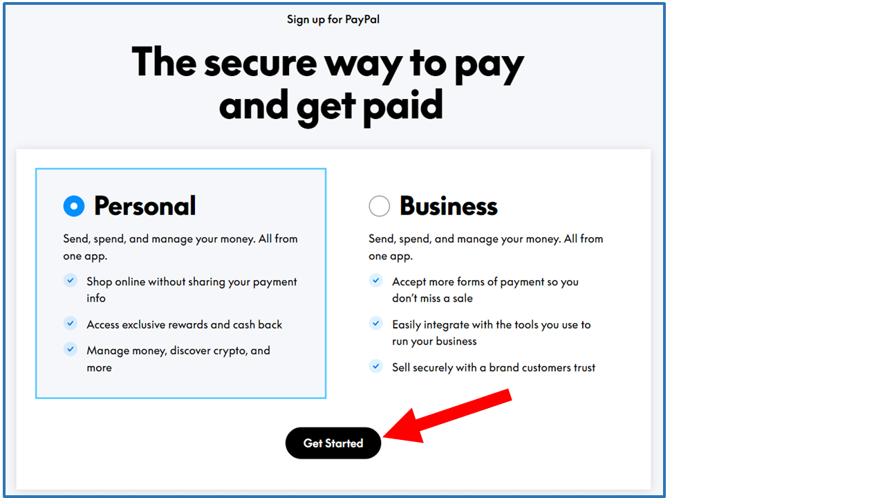 Choose Your PayPal Account Type