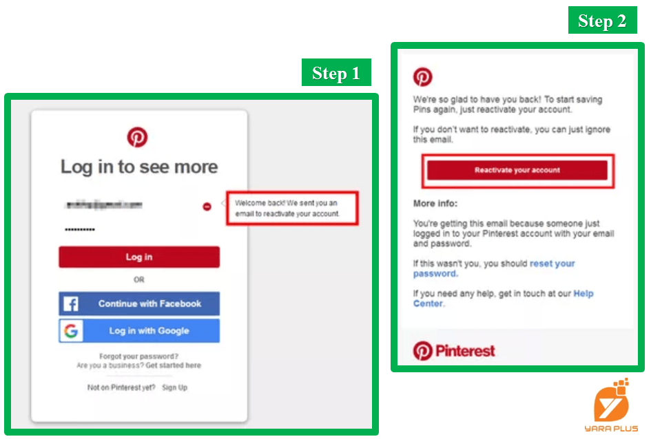 reactivate pinterest