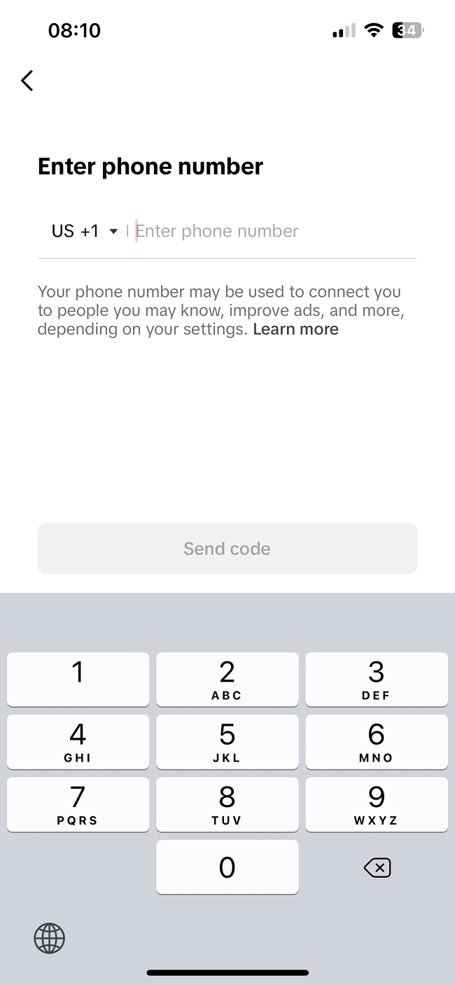 How to Change Phone Number on TikTok -Step 7