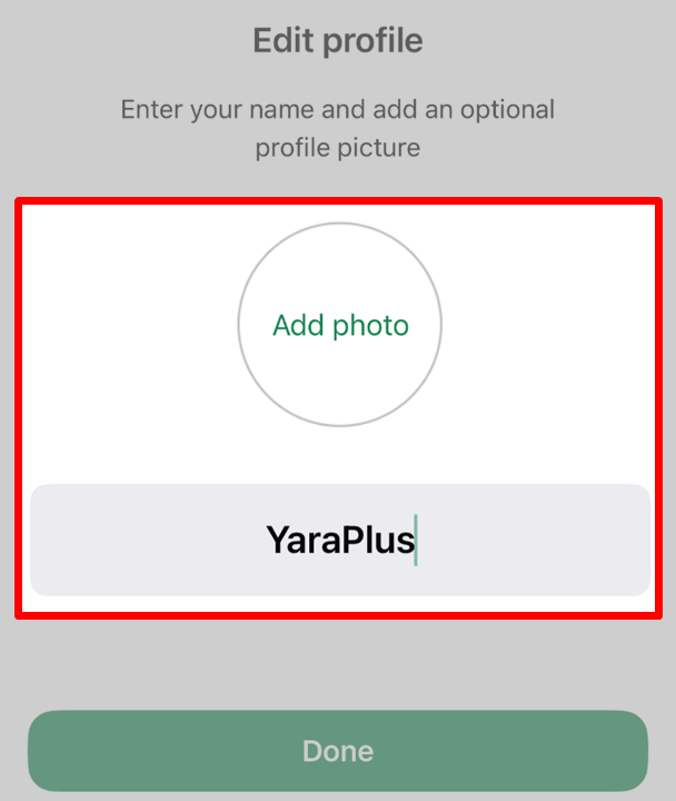 enter name WhatsApp