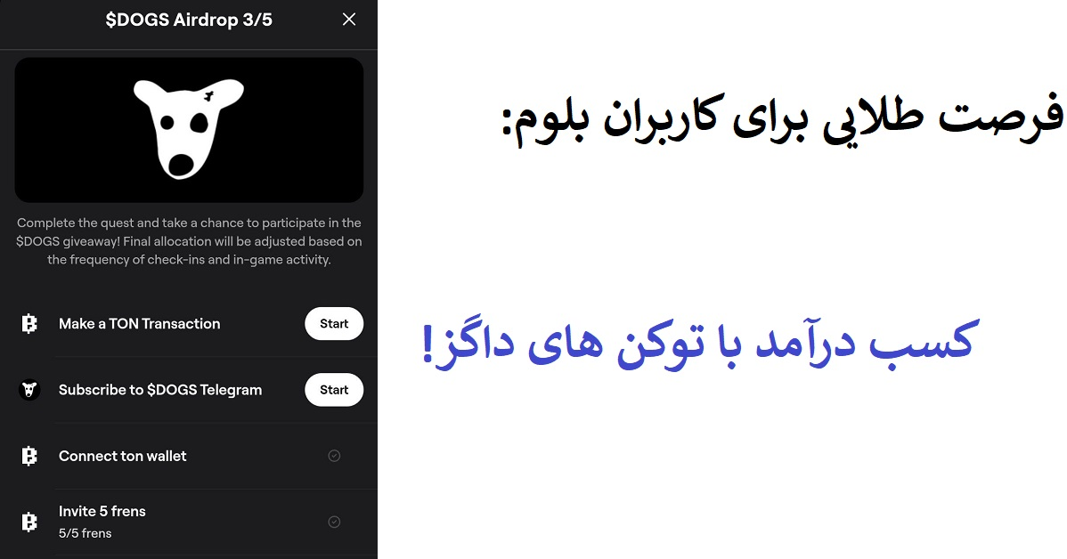 فرصت طلایی برای کاربران بلوم: کسب درآمد با توکن‌ های داگز